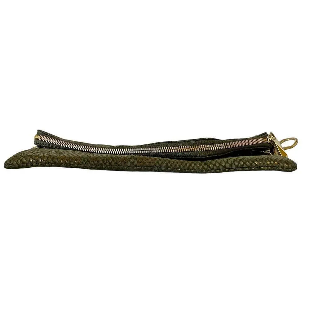Henri Bendel Debutante Slim Metallic Snake Print Asymmetric Clutch Evening Bag